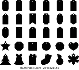 Christmas Gift Tag Template Bundle , Blank Label For Print