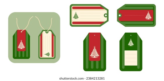 Christmas gift tag template. vector illustration
