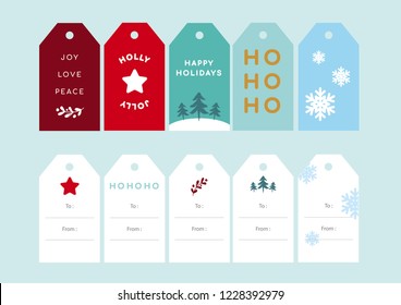 Christmas Gift Tags Chic Style. Can be printed on car stock. Can be printed 2 sides. Size 45x80mm.