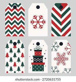 Christmas Gift Tags with Christmas Element Patterns