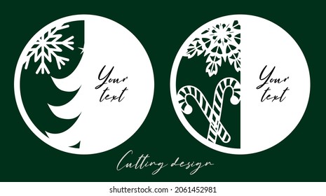 Christmas gift tags with festive winter elements and blank place for your text. File to cut.