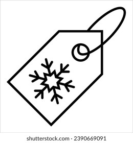 Christmas gift tags, minimal Christmas icon. Vector illustration