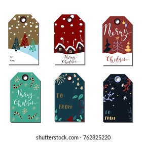 Christmas gift tags set
