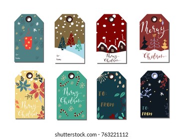 Christmas gift tags set