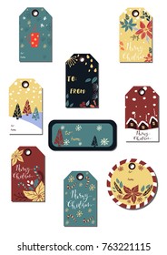 Christmas gift tags set