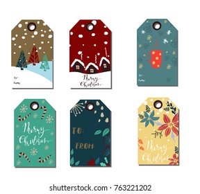 Christmas gift tags set