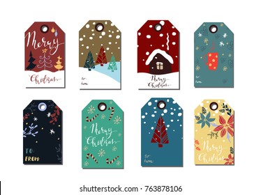 Christmas gift tags set