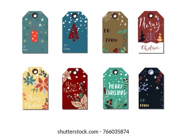 Christmas gift tags set