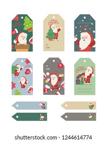 Christmas gift tags set with handwritten calligraphy and decorative elements.