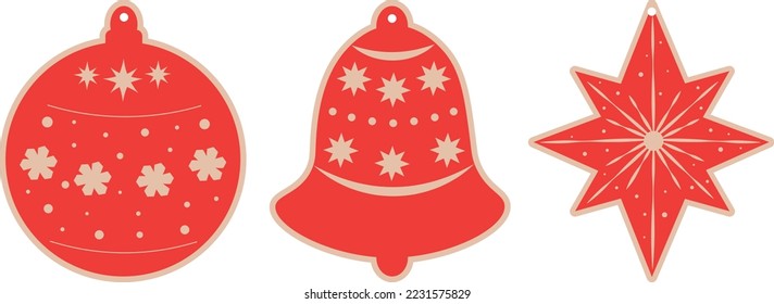 Christmas gift tags templates vector illustration