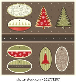 Christmas gift tags, vector