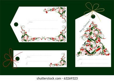 Christmas gift tags, vector