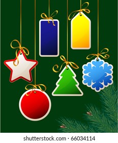 Christmas gift tags. Vector.