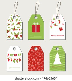 Christmas gift tags. Vector gift labels