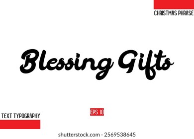 Christmas Gift Text Saying Typography Blessing Gifts