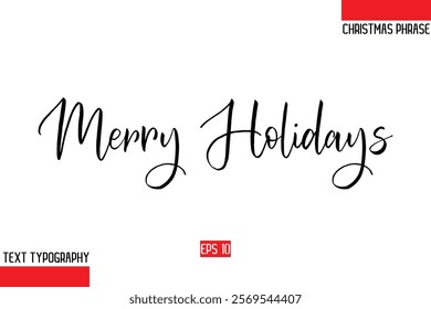 Christmas Gift Text Saying Typography Merry Holidays