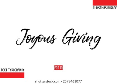 Christmas Gift Text Saying Typography Joyous Giving