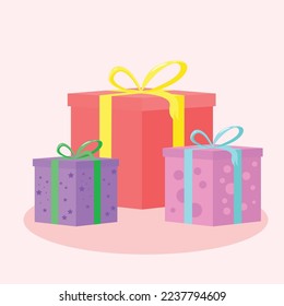 Descarga de estilo plano de vectores de regalo de Navidad