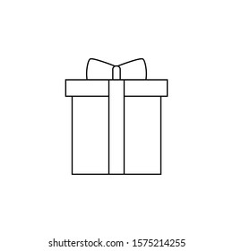 Christmas gift vector icon. Outline flat sign for mobile concept and web design. Christmas gift glyph icon. Symbol, logo illustration. Vector graphics
