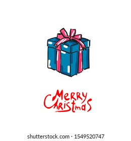 Christmas gift. Vector illustration. Hand drawn
