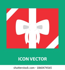 Christmas gift vector illustration, New Year gift, gift box with ribbon isolated on color background. good for labels, greeting cards, web, tags, etc.