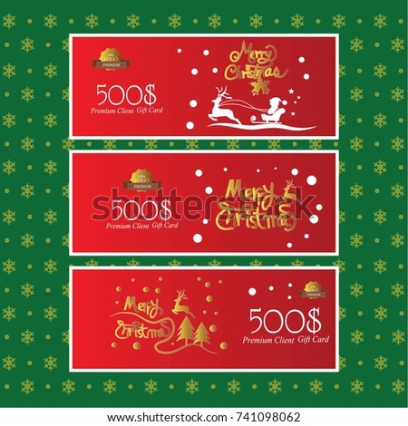 christmas gift voucher certificate coupon template stock vector