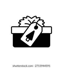 Icono de relleno de regalo de Navidad envuelto: Festiva Surprise