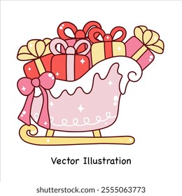 Christmas Gifts Box. Vector Illustration.