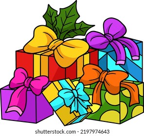 Christmas Gifts Cartoon Colored Clipart Stock Vector (Royalty Free ...