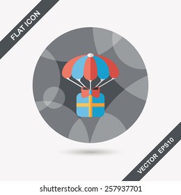 Christmas gifts flat icon with long shadow,eps10