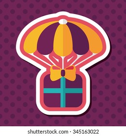 Christmas gifts flat icon with long shadow,eps10