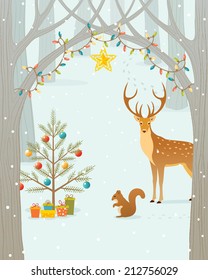 Christmas gifts for forest animals.
