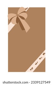 Christmas gifts in kraft paper set. DIY rustic present boxes in craft wrappings with twine bows and branches, Xmas wreaths, and envelopes. Brown Gift Box Illustration.