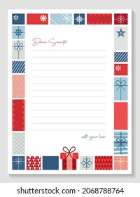 Christmas Gifts List. Clipboard With Holiday Gifts Checklist. Christmas Shopping Concept. Document With Green Check Marks And Checkboxes. Top View. Flat Design Graphic Elements. Vector Illustration