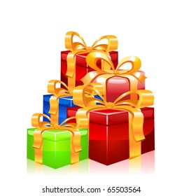 Christmas gifts. New year vector.