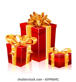 Christmas gifts. New year vector.