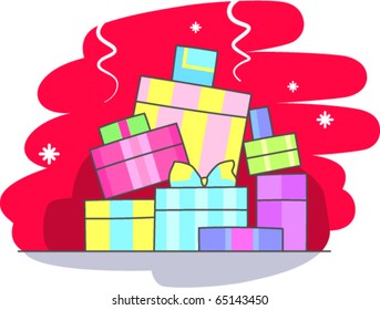Christmas gifts on a white background