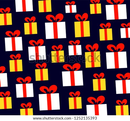Christmas gifts pattern. Vector illustration