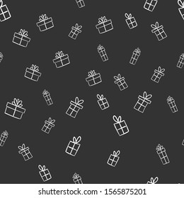 Christmas gifts seamless pattern. Doodle illustrations texture. Xmas presents.