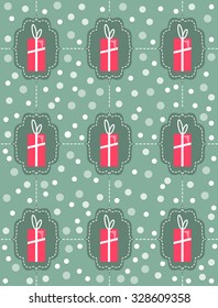 christmas gifts seamless vector background pattern