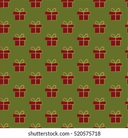 Christmas gifts seamless vector pattern
