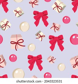 Regalos de Navidad patrón sin fisuras. Antecedentes navideños para papeles pintados, textiles, papeles, telas, páginas web.