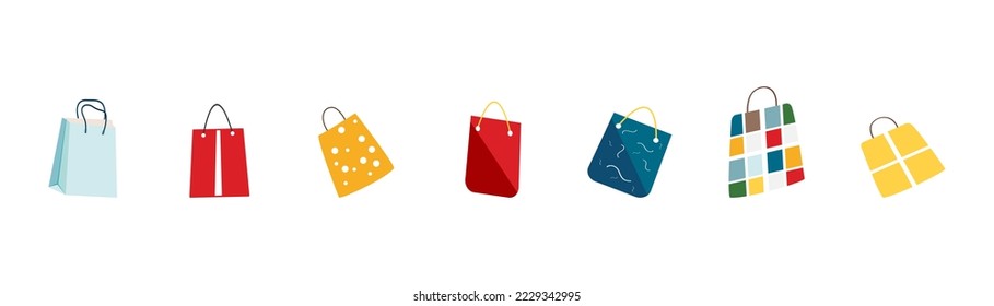 Juego de regalos de Navidad. Ilustración vectorial.