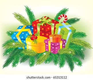 Christmas gifts, vector illustrated