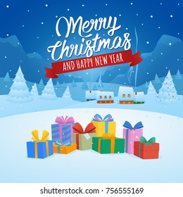 Christmas Gifts Vector Illustration