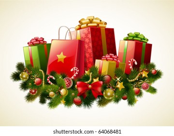 Christmas gifts  vector image