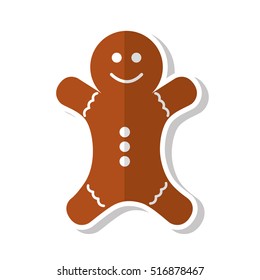 christmas ginger bread decorative icon vector illustration design