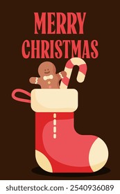 christmas ginger bread man bisquit cookie card dessert gift cute winter xmas holiday greeting decorative