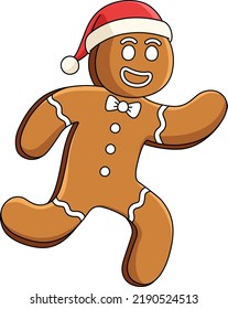 Christmas Ginger Bread Man Cartoon Colored Clipart