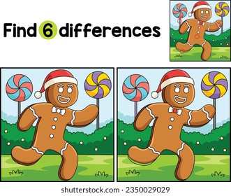 Christmas Ginger Bread Man Find The Differences